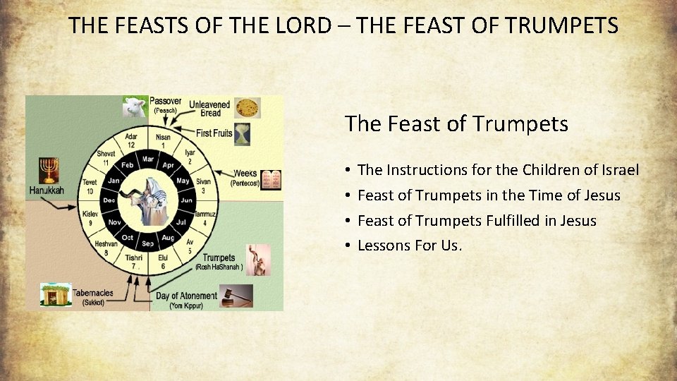 THE FEASTS OF THE LORD – THE FEAST OF TRUMPETS The Feast of Trumpets