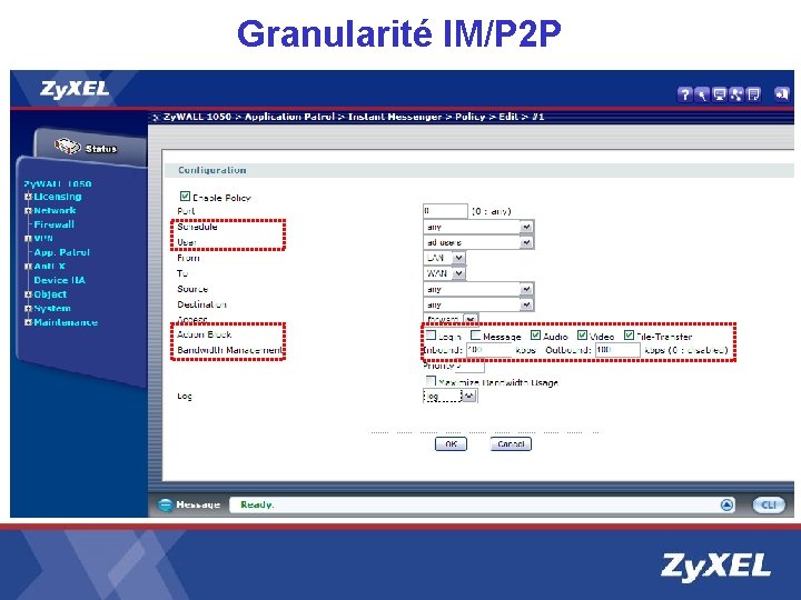 Granularité IM/P 2 P Granularité IM/P 2 P