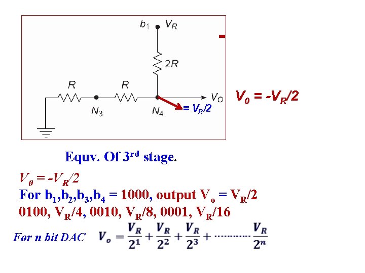 = VR/2 V 0 = -VR/2 Equv. Of 3 rd stage. V 0 =