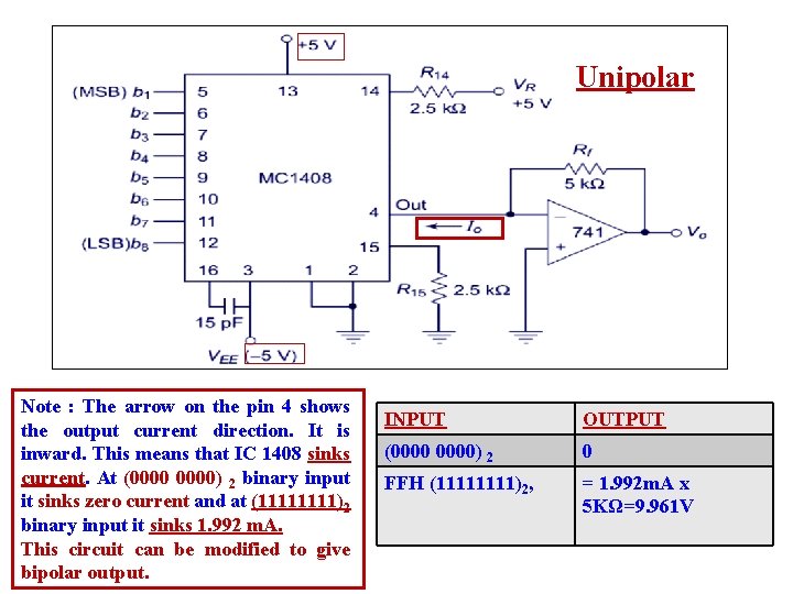 Unipolar Note : The arrow on the pin 4 shows the output current direction.