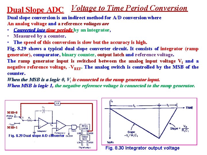 Dual Slope ADC Voltage to Time Period Conversion Dual slope conversion is an indirect
