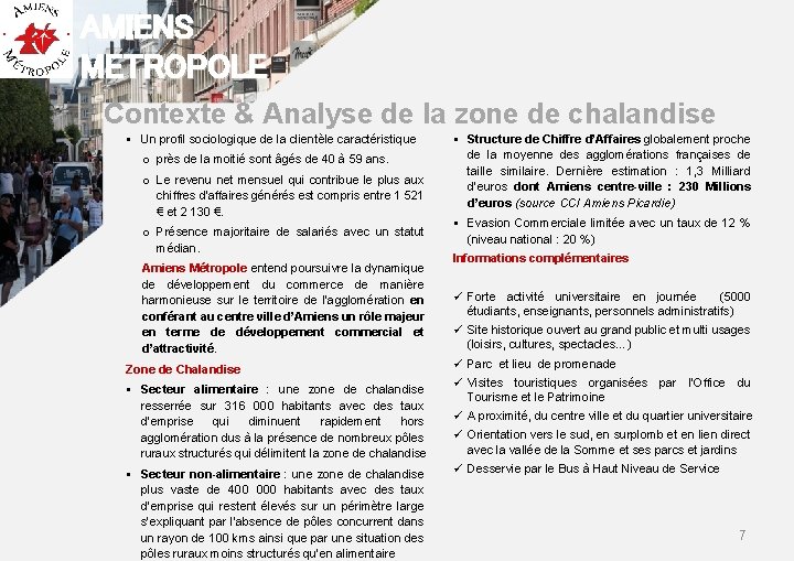 AMIENS METROPOLE Contexte & Analyse de la zone de chalandise § Un profil sociologique