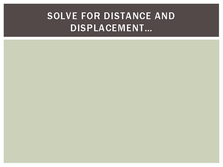SOLVE FOR DISTANCE AND DISPLACEMENT… 