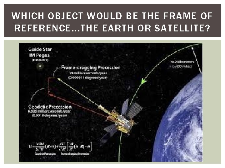 WHICH OBJECT WOULD BE THE FRAME OF REFERENCE. . . THE EARTH OR SATELLITE?