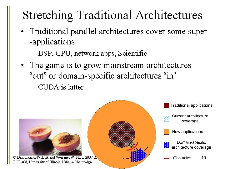 Stretching Traditional Architectures • Traditional parallel architectures cover some super -applications – DSP, GPU,