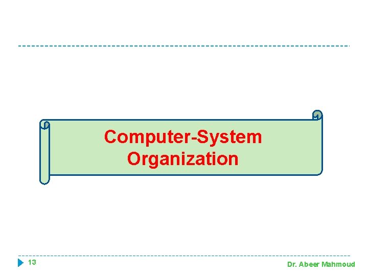 Computer-System Organization 13 Dr. Abeer Mahmoud 