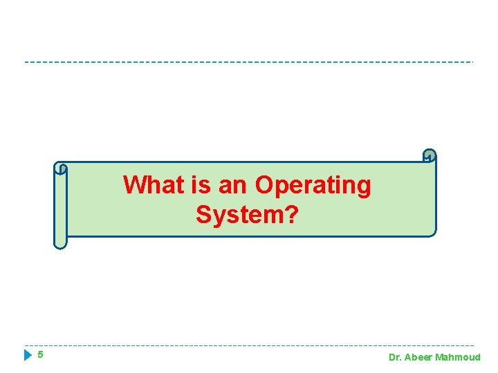 What is an Operating System? 5 Dr. Abeer Mahmoud 