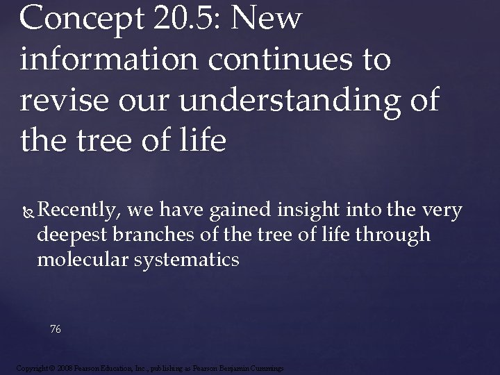 Concept 20. 5: New information continues to revise our understanding of the tree of