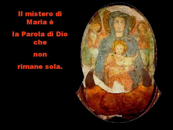 Il mistero di Maria è la Parola di Dio che non rimane sola. 