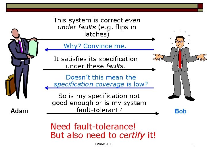 This system is correct even under faults (e. g. flips in latches) Why? Convince