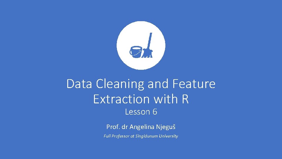 Data Cleaning and Feature Extraction with R Lesson 6 Prof. dr Angelina Njeguš Full