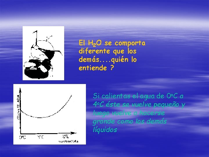 El H 2 O se comporta diferente que los demás. . quién lo entiende