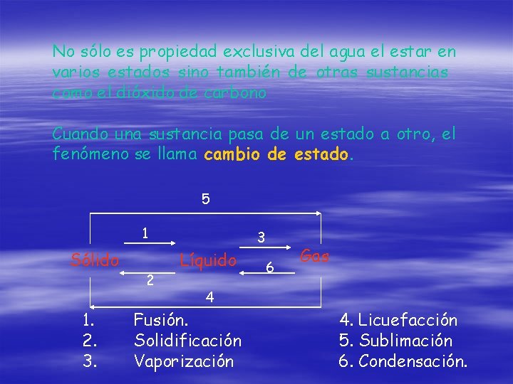 No sólo es propiedad exclusiva del agua el estar en varios estados sino también