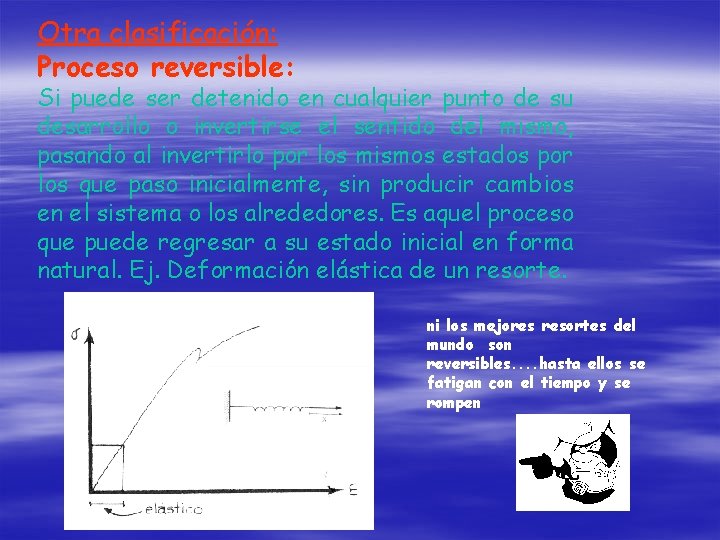 Otra clasificación: Proceso reversible: Si puede ser detenido en cualquier punto de su desarrollo