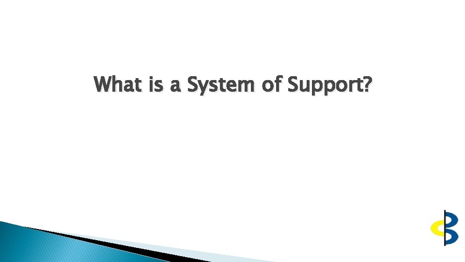 What is a System of Support? 