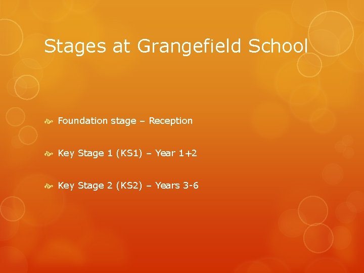 Stages at Grangefield School Foundation stage – Reception Key Stage 1 (KS 1) – Stages at Grangefield School Foundation stage – Reception Key Stage 1 (KS 1) –