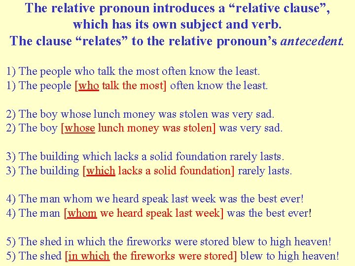 The relative pronoun introduces a “relative clause”, which has its own subject and verb.