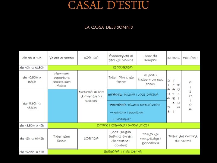 CASAL D’ESTIU LA CAPSA DELS SOMNIS 