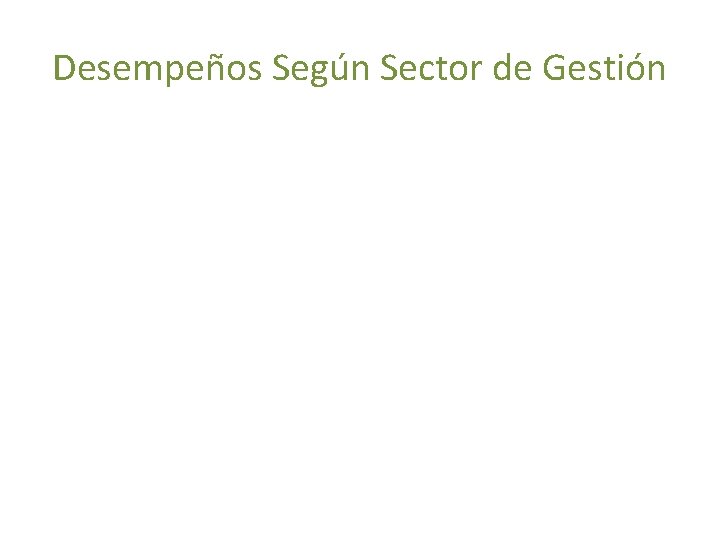 Desempeños Según Sector de Gestión 