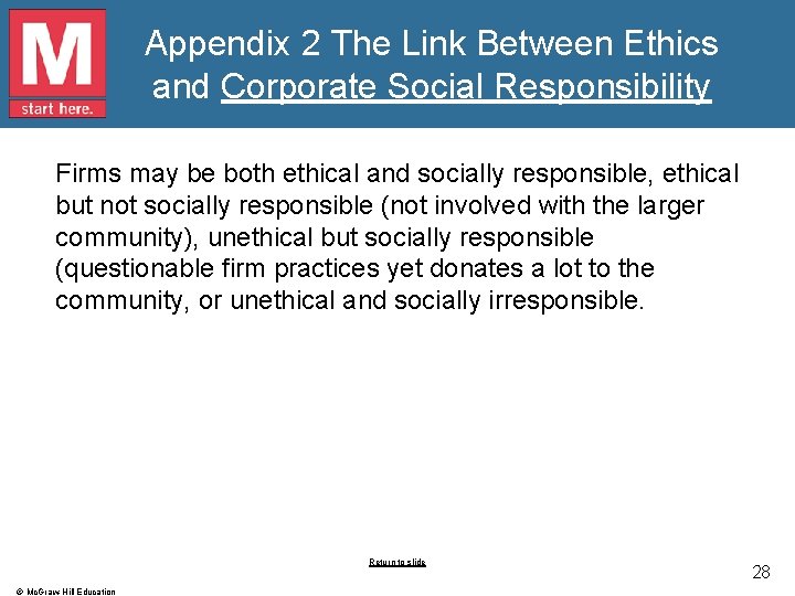 Appendix 2 The Link Between Ethics and Corporate Social Responsibility Firms may be both