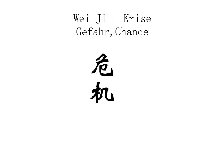 Wei Ji = Krise Gefahr, Chance 