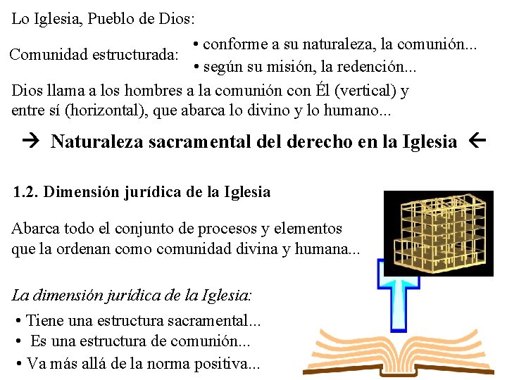 Lo Iglesia, Pueblo de Dios: • conforme a su naturaleza, la comunión. . .