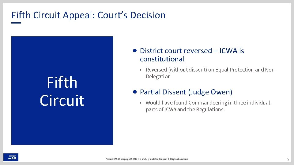 Fifth Circuit Appeal: Court’s Decision District court reversed – ICWA is constitutional Fifth Circuit