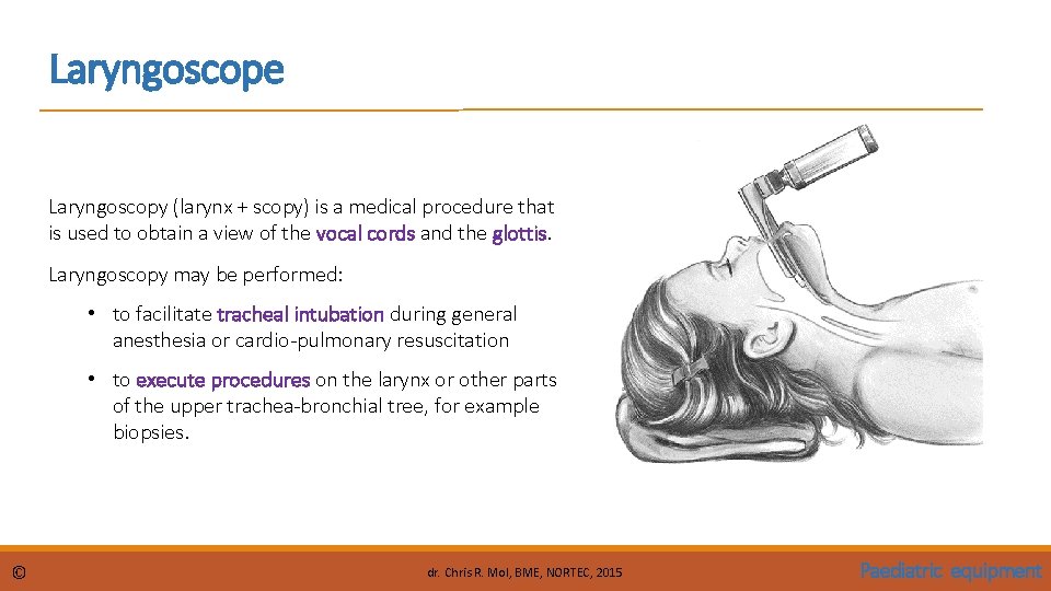 Laryngoscope Laryngoscopy (larynx + scopy) is a medical procedure that is used to obtain Laryngoscope Laryngoscopy (larynx + scopy) is a medical procedure that is used to obtain