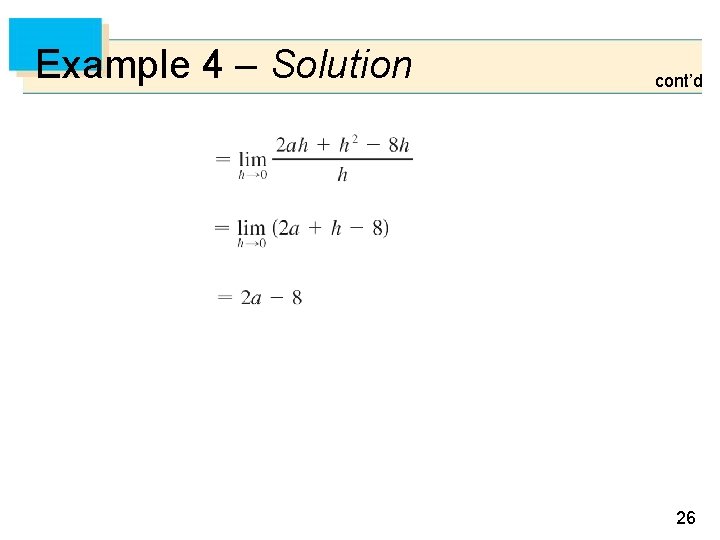 Example 4 – Solution cont’d 26 