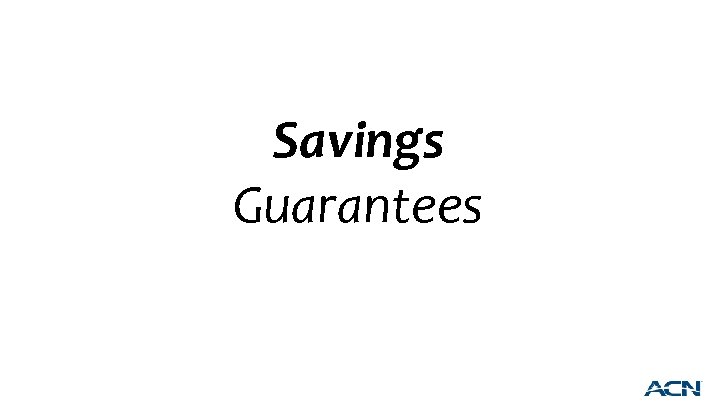 Savings Guarantees 