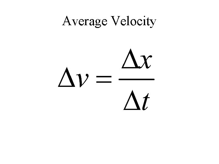 Average Velocity 