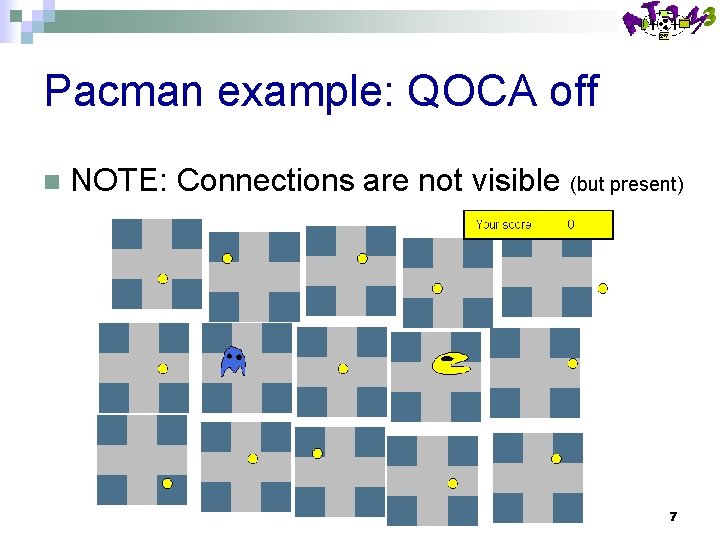 Pacman example: QOCA off n NOTE: Connections are not visible (but present) 7 