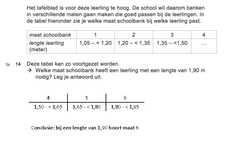 4 5 6 1, 50 - < 1, 65 - < 1, 80 -