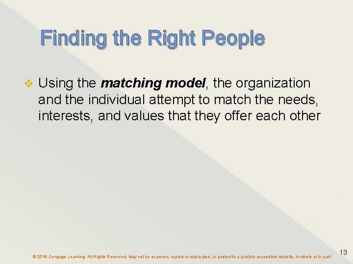 People Matching System Basic Chapter 12 Managing Human Resources 2016 Cengage Learning