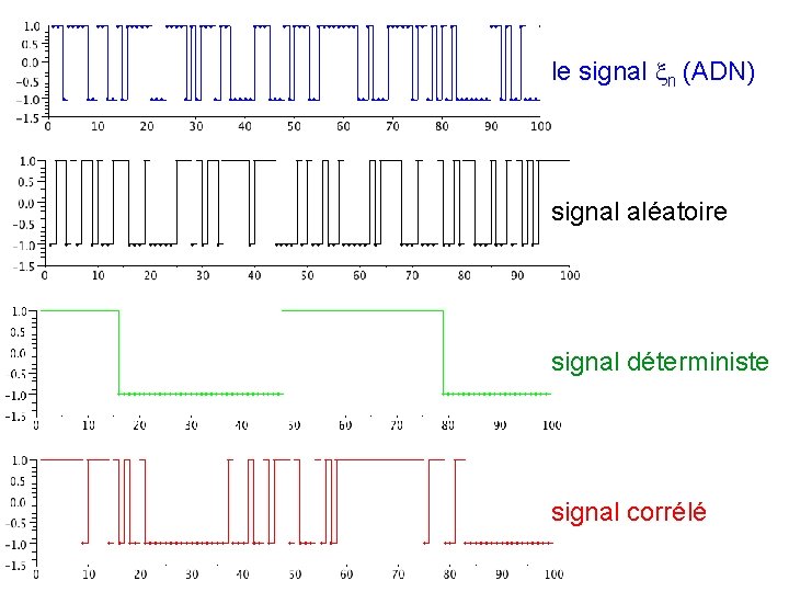 le signal n (ADN) signal aléatoire signal déterministe signal corrélé 