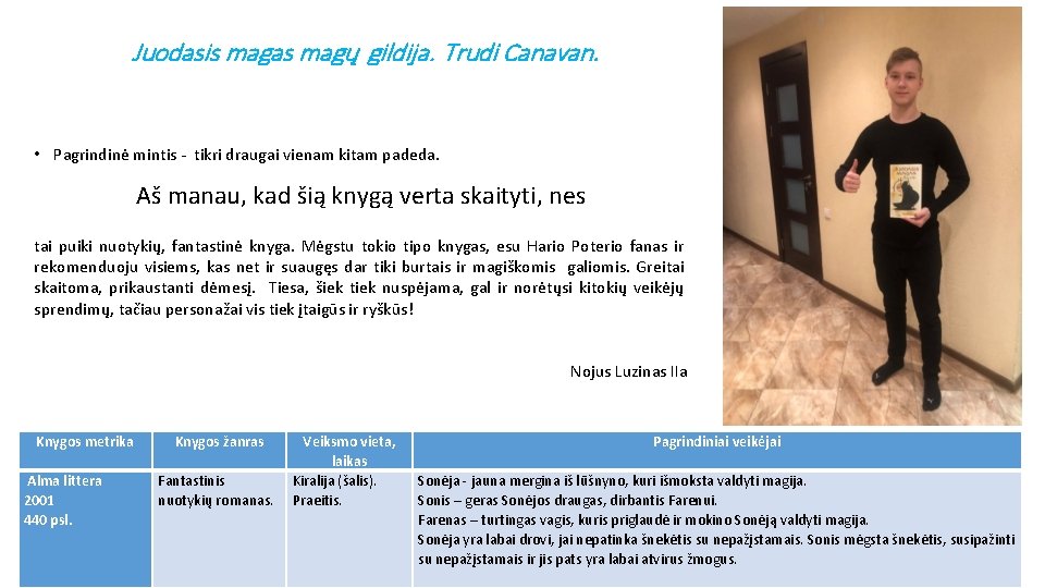 Juodasis magas magų gildija. Trudi Canavan. • Pagrindinė mintis - tikri draugai vienam kitam Juodasis magas magų gildija. Trudi Canavan. • Pagrindinė mintis - tikri draugai vienam kitam