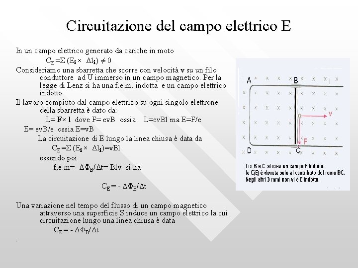 Circuitazione del campo elettrico E In un campo elettrico generato da cariche in moto