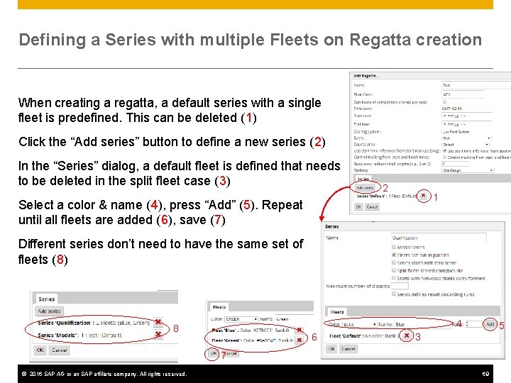 Defining a Series with multiple Fleets on Regatta creation When creating a regatta, a