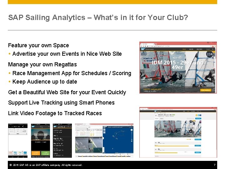 SAP Sailing Analytics – What’s in it for Your Club? Feature your own Space