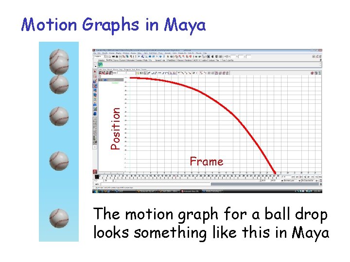 Position Motion Graphs in Maya Frame The motion graph for a ball drop looks