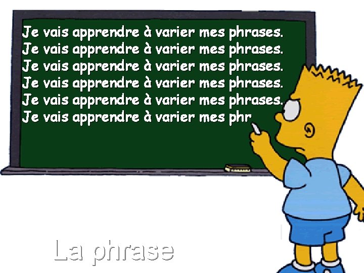 Je vais apprendre à varier mes phrases. Je vais apprendre à varier mes phr