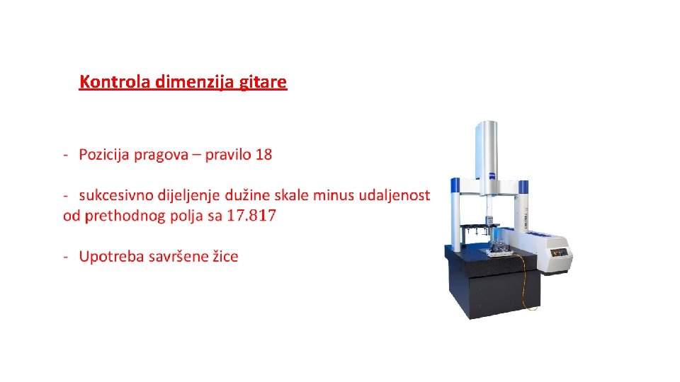 Kontrola dimenzija gitare 