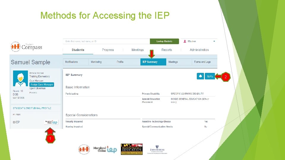 Methods for Accessing the IEP 2 1 