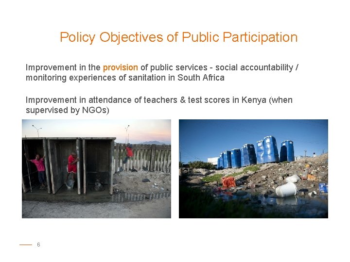 Policy Objectives of Public Participation Improvement in the provision of public services - social