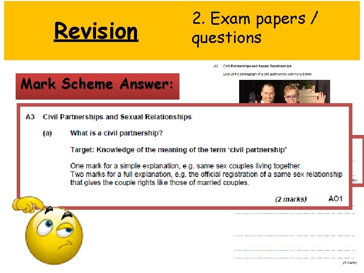 Revision Mark Scheme Answer: 2. Exam papers / questions 