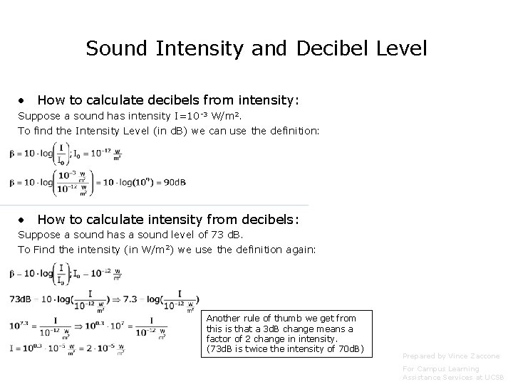 Physics 6 B Decibels And Doppler Effect Prepared