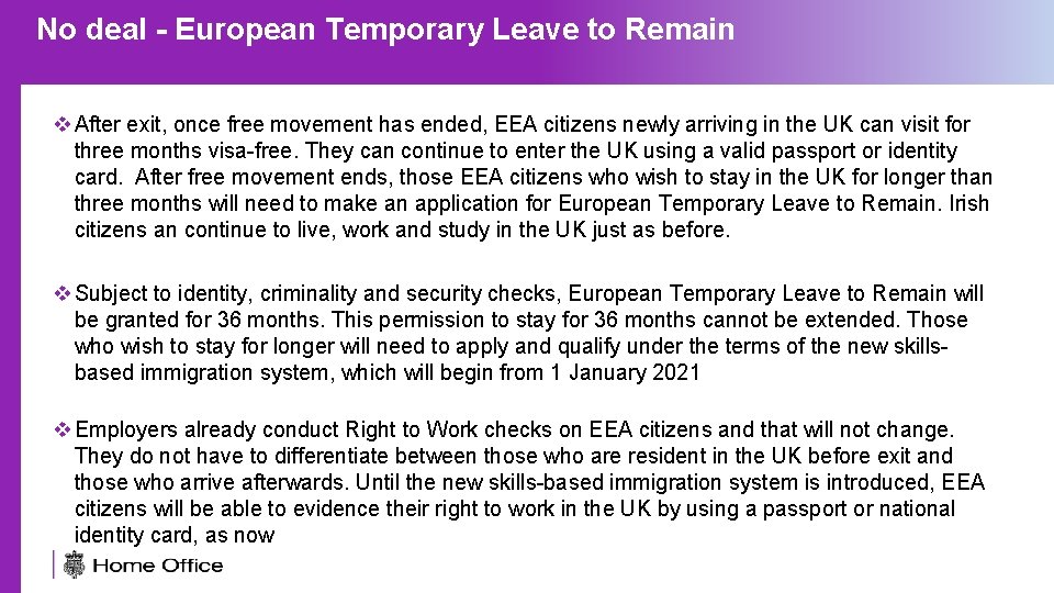 No deal - European Leave to Remain Applying to the Temporary Settlement Scheme v