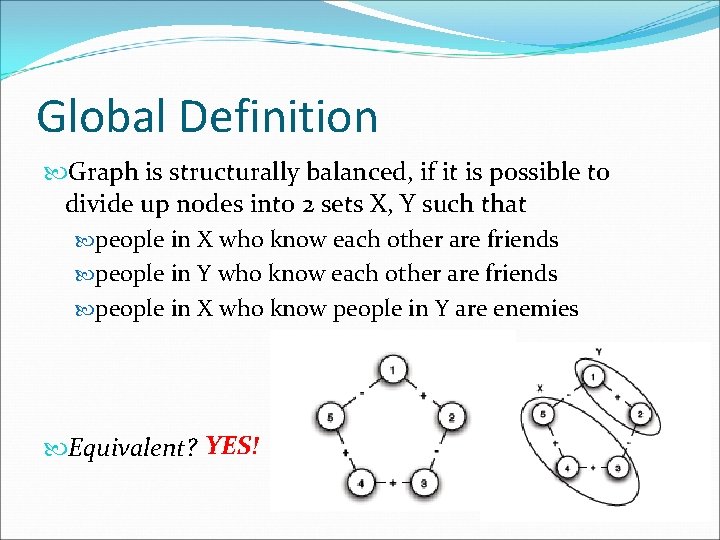 Global Definition Graph is structurally balanced, if it is possible to divide up nodes