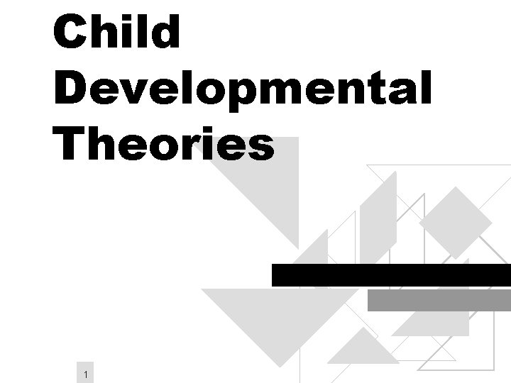 Child Developmental Theories 1 