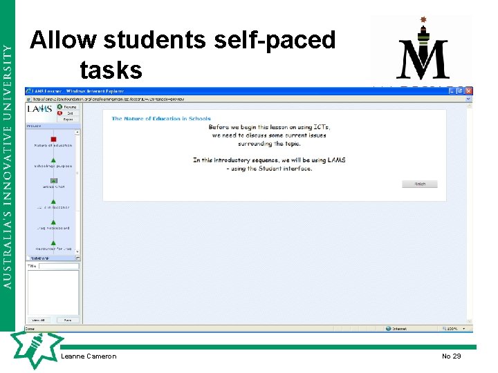 Allow students self-paced tasks Leanne Cameron No 29 